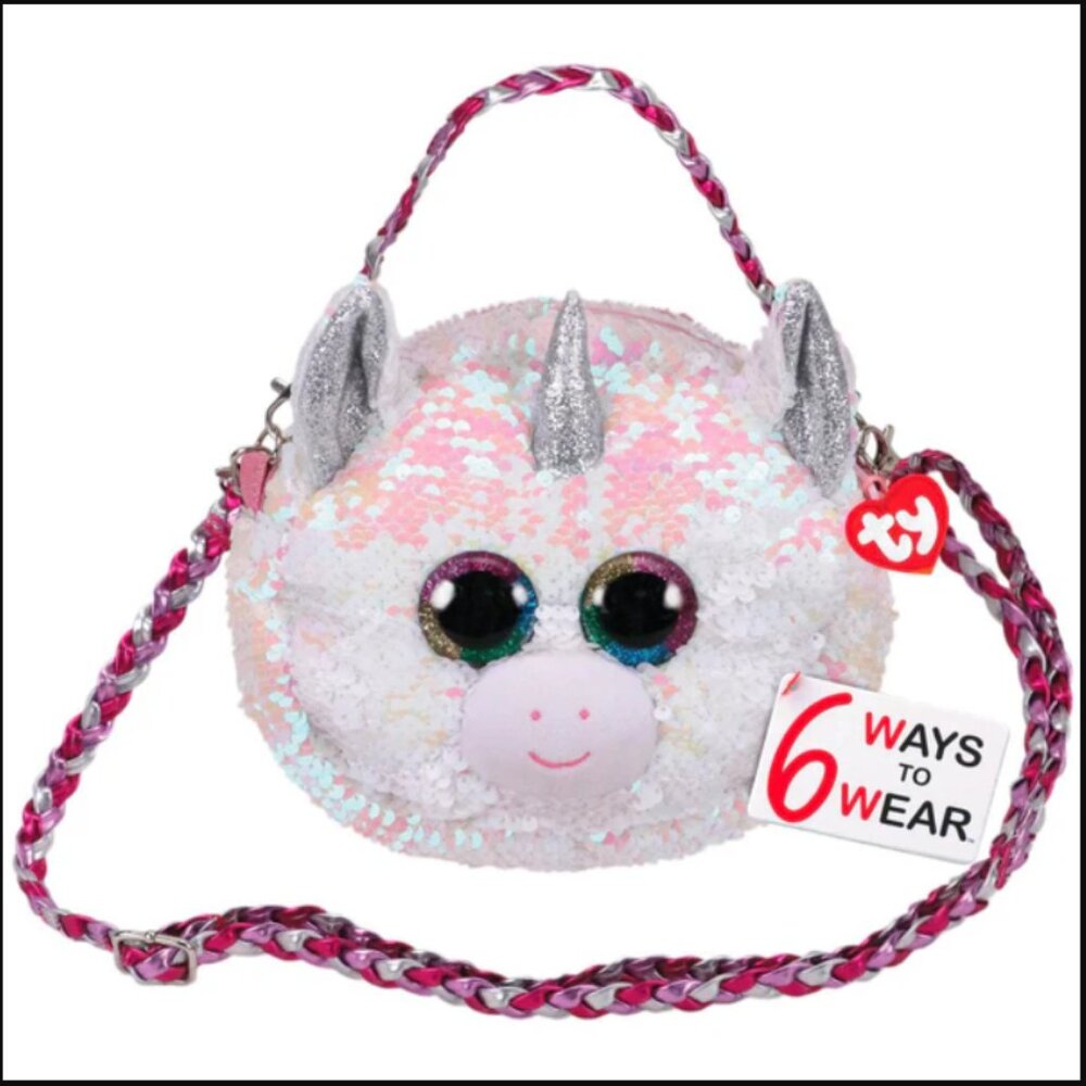 New w/ tag Ty fashion plush unicorn purse with reversible sequins 6 ways to wear